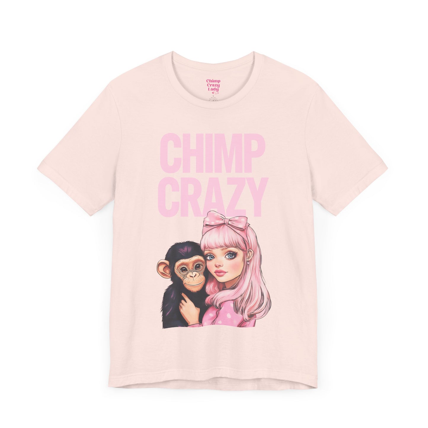 Chimp Bestie with Official Chimp Crazy Logo Unisex Jersey Short Sleeve Tee