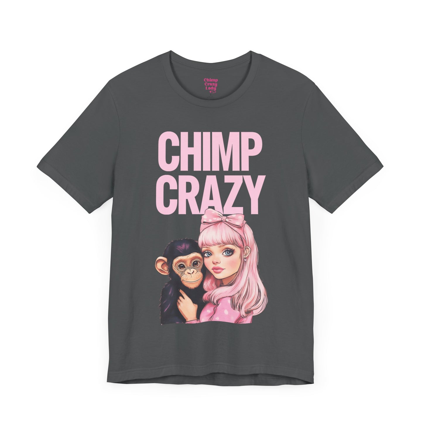 Chimp Bestie with Official Chimp Crazy Logo Unisex Jersey Short Sleeve Tee