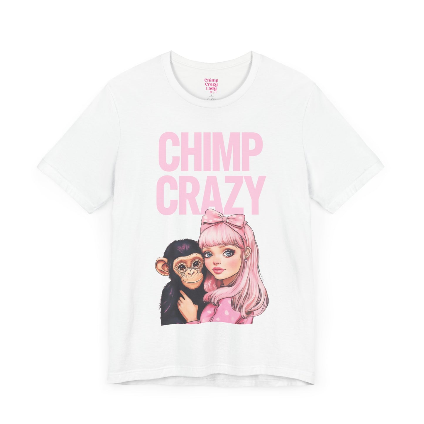 Chimp Bestie with Official Chimp Crazy Logo Unisex Jersey Short Sleeve Tee