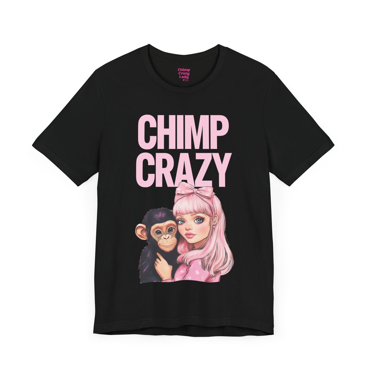 Chimp Bestie with Official Chimp Crazy Logo Unisex Jersey Short Sleeve Tee