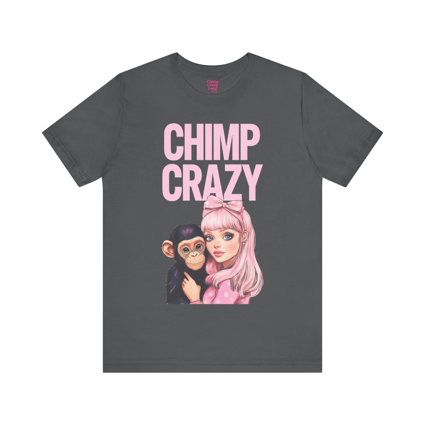 Chimp Bestie with Official Chimp Crazy Logo Unisex Jersey Short Sleeve Tee