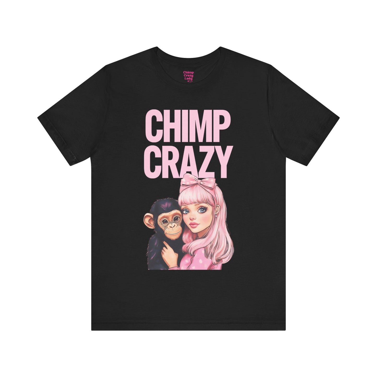 Chimp Bestie with Official Chimp Crazy Logo Unisex Jersey Short Sleeve Tee