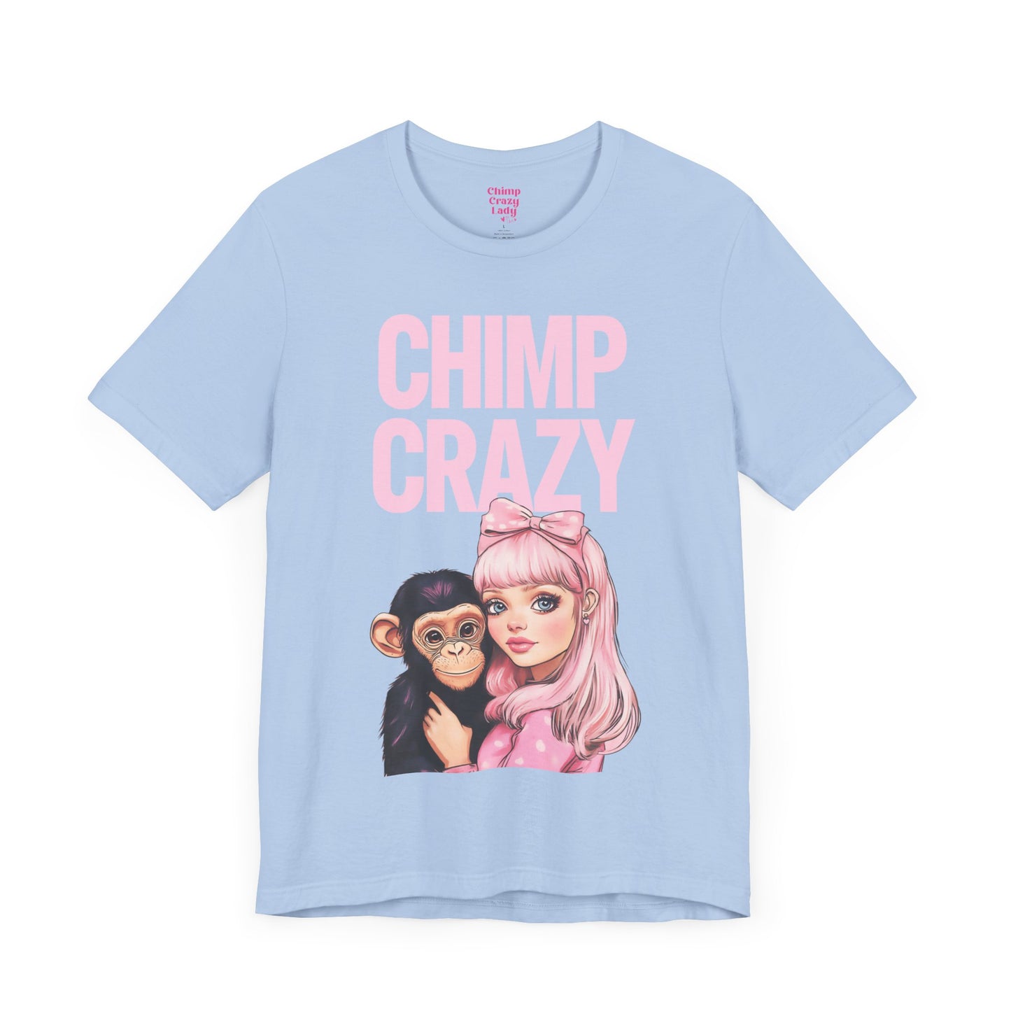 Chimp Bestie with Official Chimp Crazy Logo Unisex Jersey Short Sleeve Tee