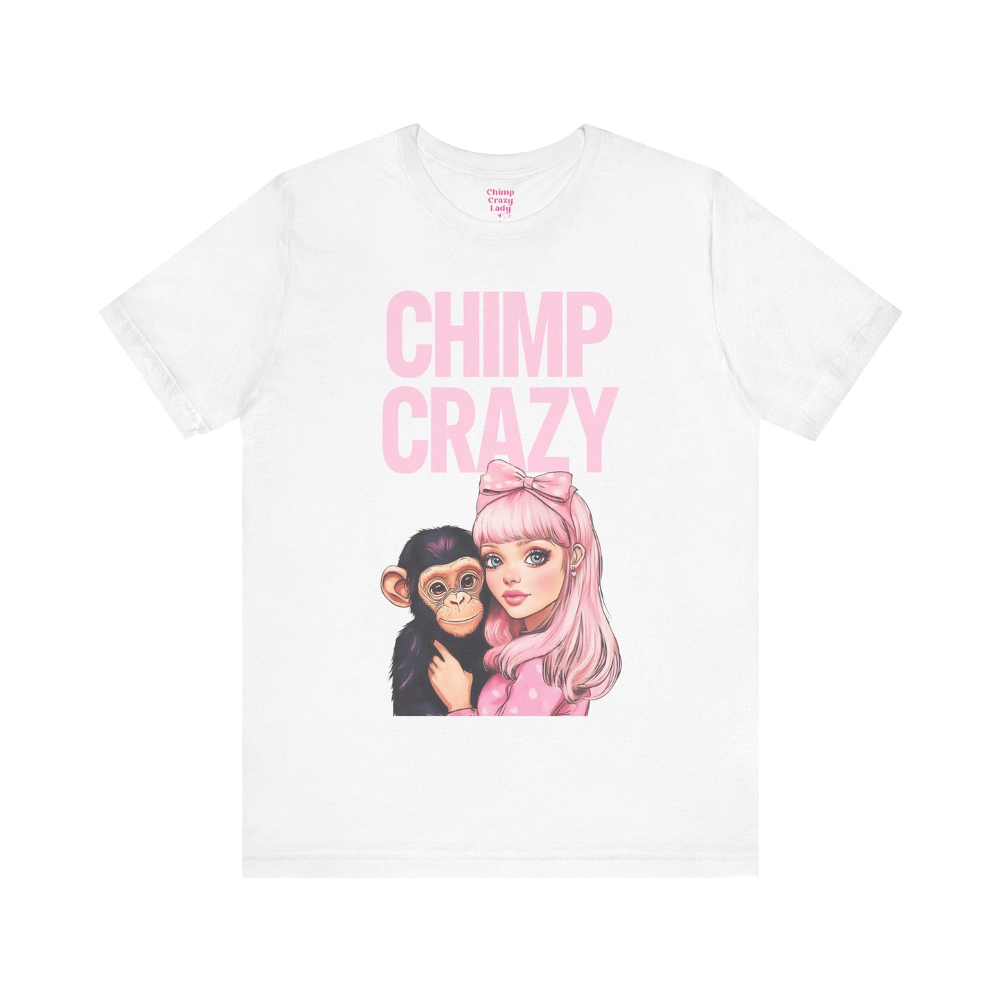 Chimp Bestie with Official Chimp Crazy Logo Unisex Jersey Short Sleeve Tee