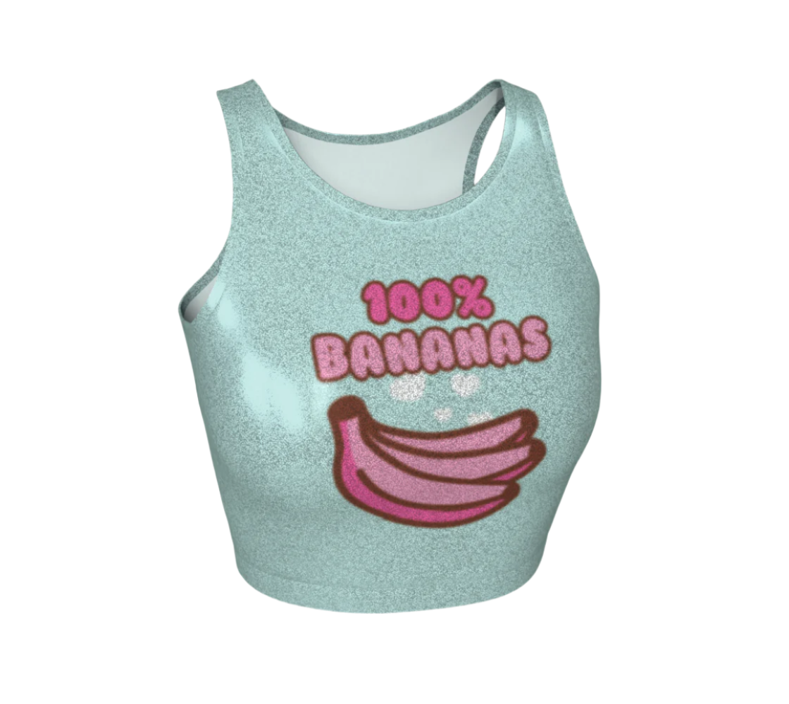 100% Bananas Glitter Halter Top